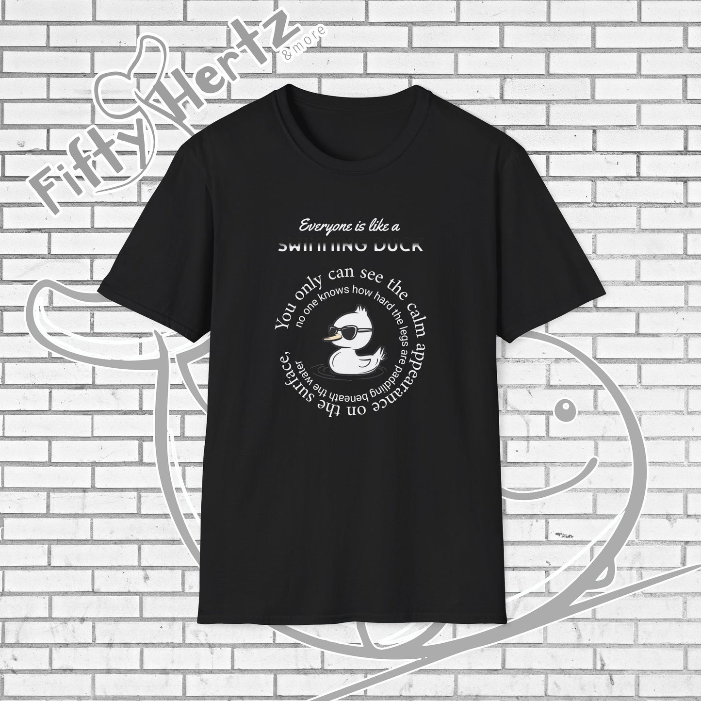 Swimming Duck (Dark) Unisex T-Shirt