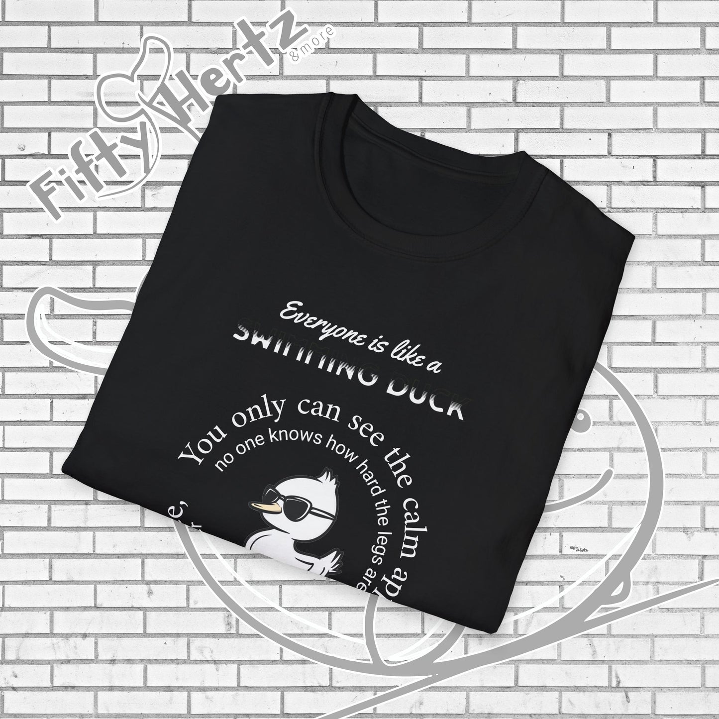 Swimming Duck (Dark) Unisex T-Shirt