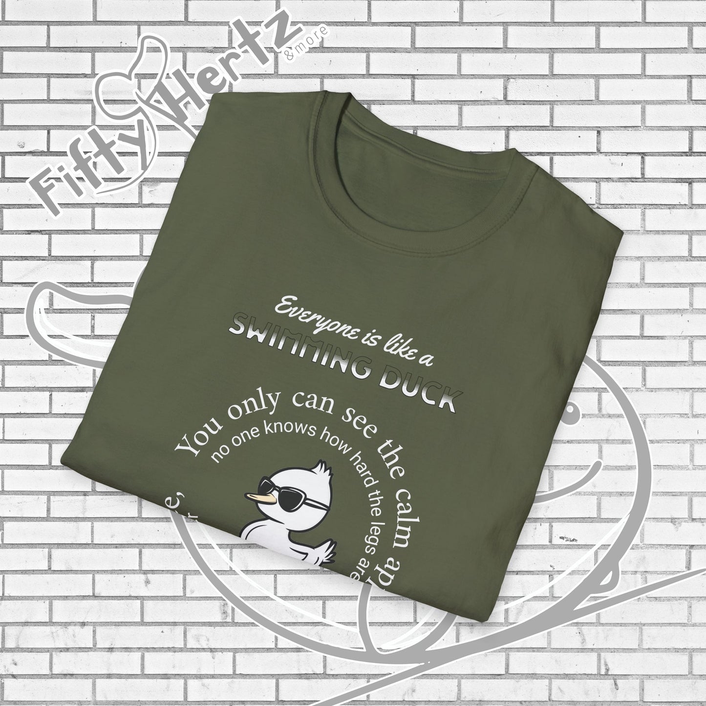 Swimming Duck (Dark) Unisex T-Shirt