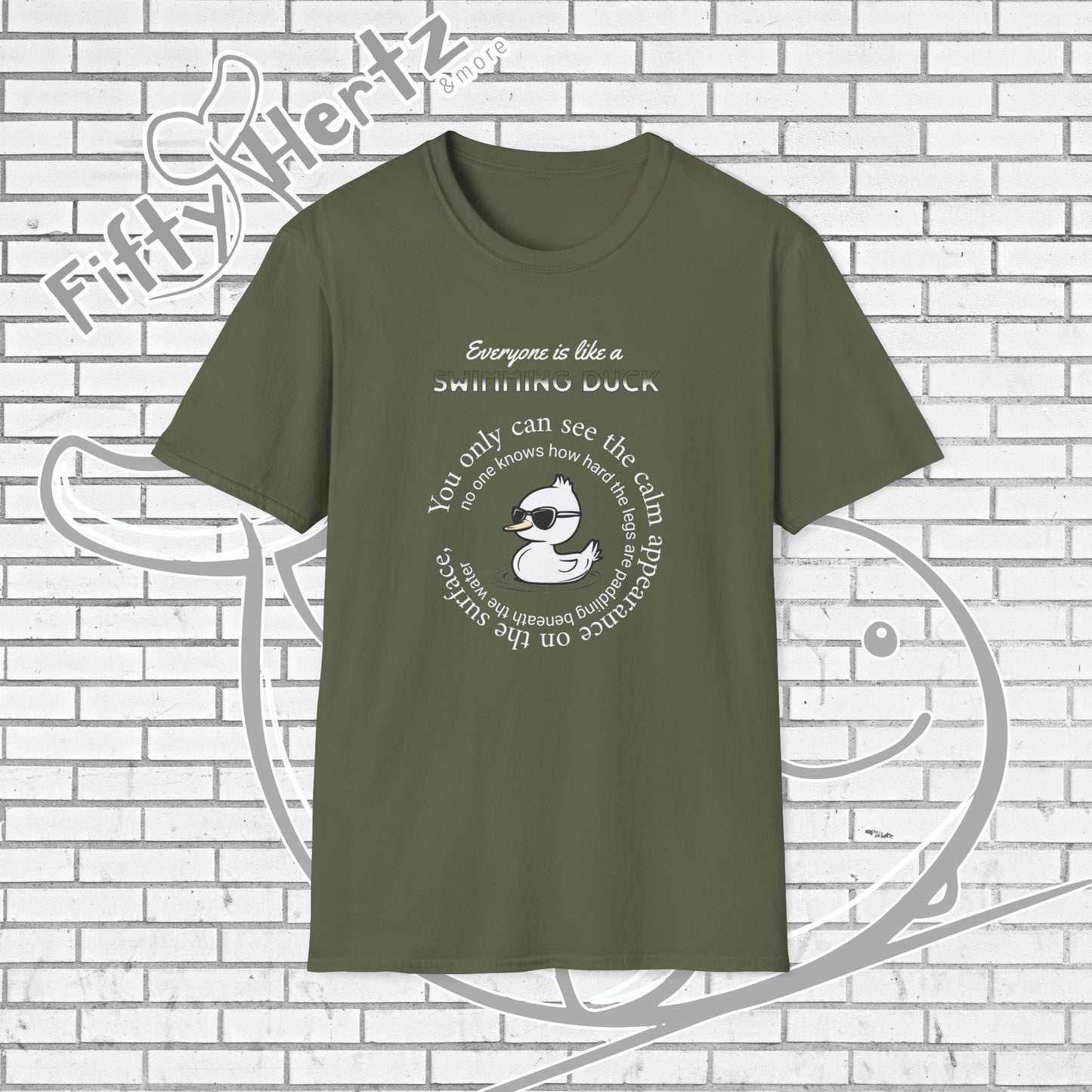 Swimming Duck (Dark) Unisex T-Shirt