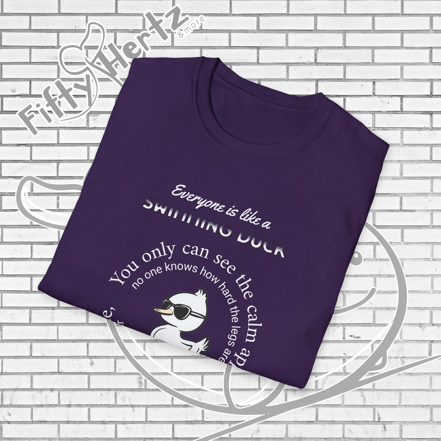 Swimming Duck (Dark) Unisex T-Shirt