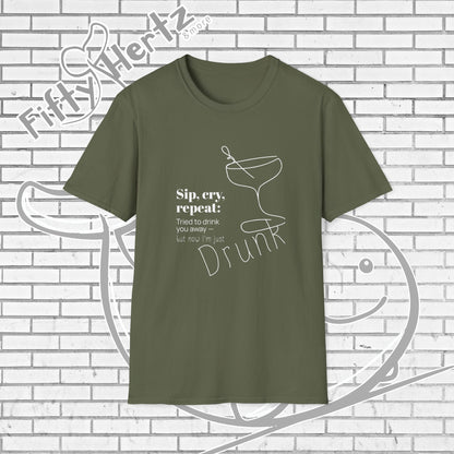 Sip, Cry, repeat (Dark) Unisex T-Shirt
